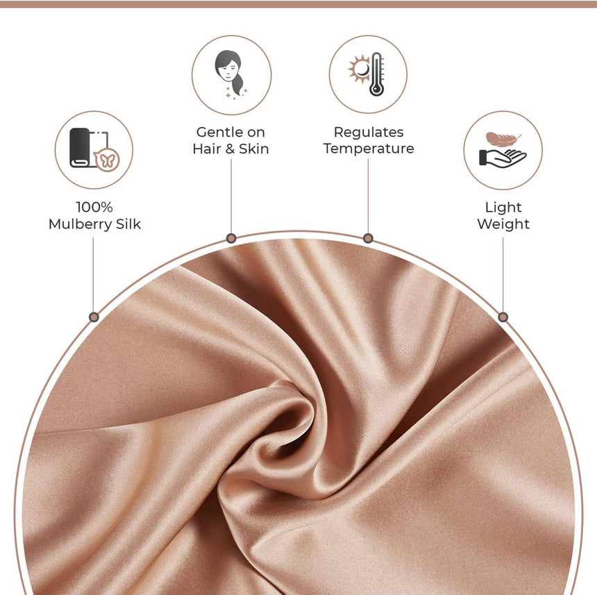 Luxury Pillowcase - 100% Pure Mulberry Silk on Both Sides - Copper