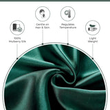 Luxury Pillowcase - 100% Pure Mulberry Silk on Both Sides - Emerald Green