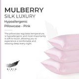 Luxury Pillowcase - 100% Pure Mulberry Silk on Both Sides - Pink