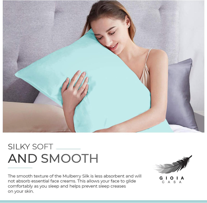 Luxury Pillowcase - 100% Pure Mulberry Silk on Both Sides - Sage Green