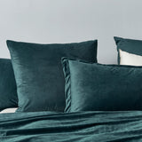 Set of 2 Super Soft Corduroy Velvet Standard Pillowcase - Forest Green