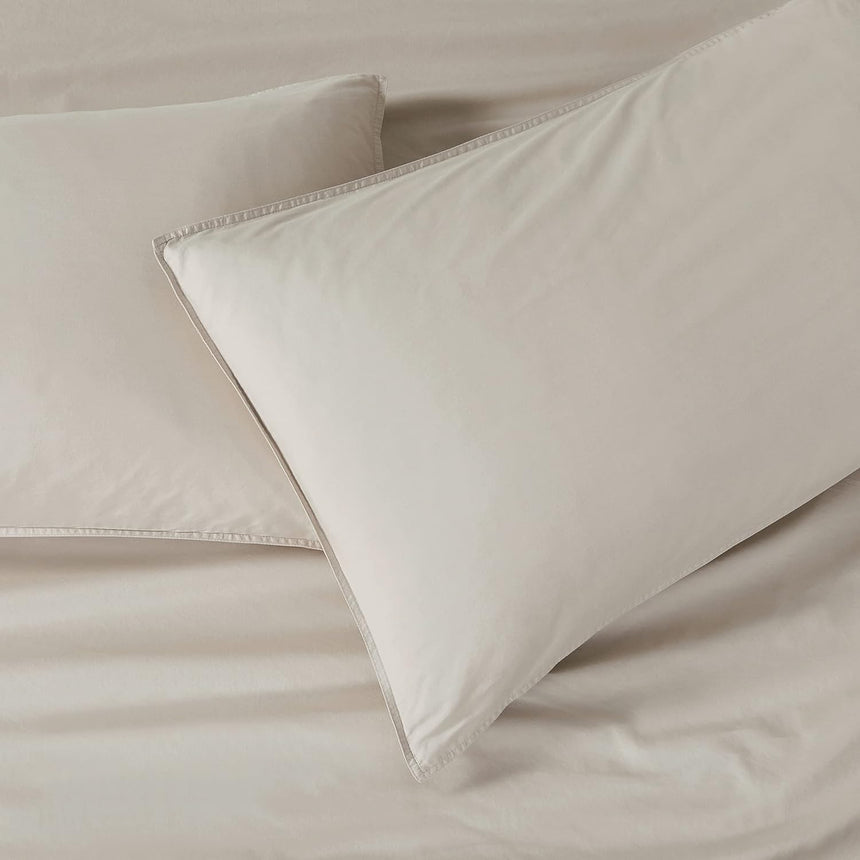 Vintage Washed 100% Cotton Standard Pillowcase - Luxurious Standard Pillow Cover - Natural - 2 Pcs