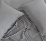 Vintage Washed Microfibre Standard Pillowcases - Set of 2 Luxurious Standard Pillow Covers - Grey