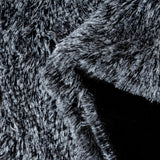 Double Sided Faux Fur Shaggy Throw Blanket - Charcoal