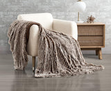 Double Sided Faux Fur Shaggy Throw Blanket - Chestnut