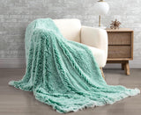 Double Sided Faux Fur Shaggy Throw Blanket - Emerald