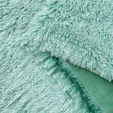 Double Sided Faux Fur Shaggy Throw Blanket - Emerald