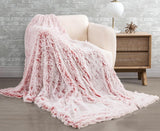 Double Sided Faux Fur Shaggy Throw Blanket - Rose