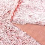 Double Sided Faux Fur Shaggy Throw Blanket - Rose