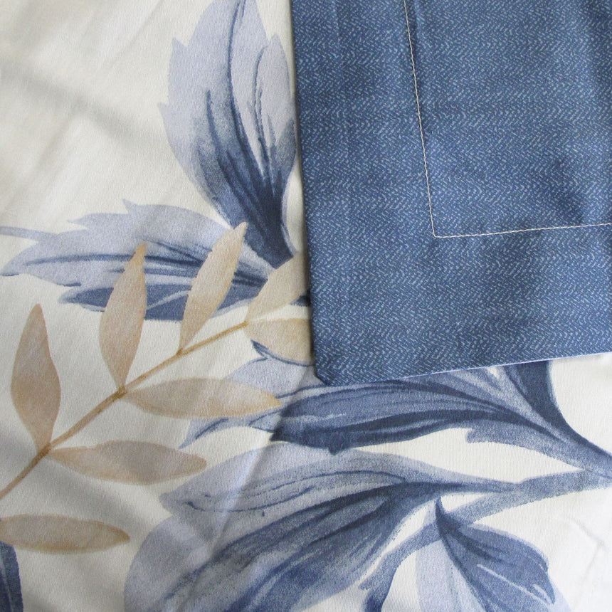 300TC Carolyn Blue Reversible Cotton Quilt Cover Set King