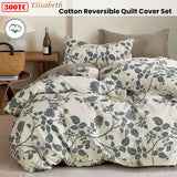 300TC Elisabeth Reversible Cotton Quilt Cover Set Queen