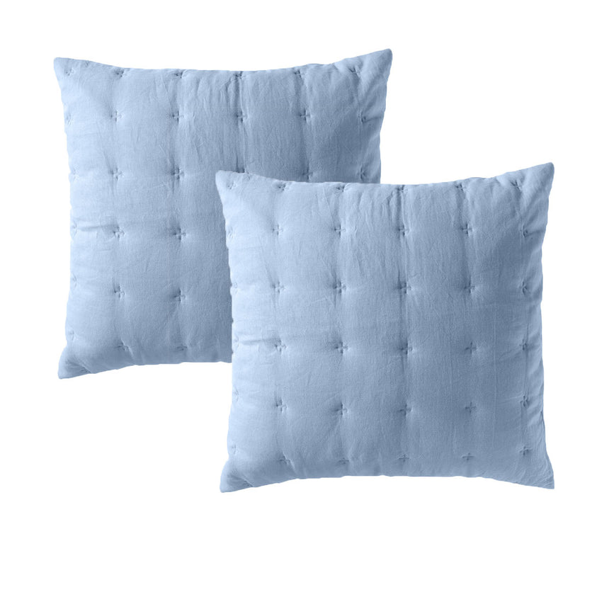 Bianca Pair of Langston Blue European Pillowcases