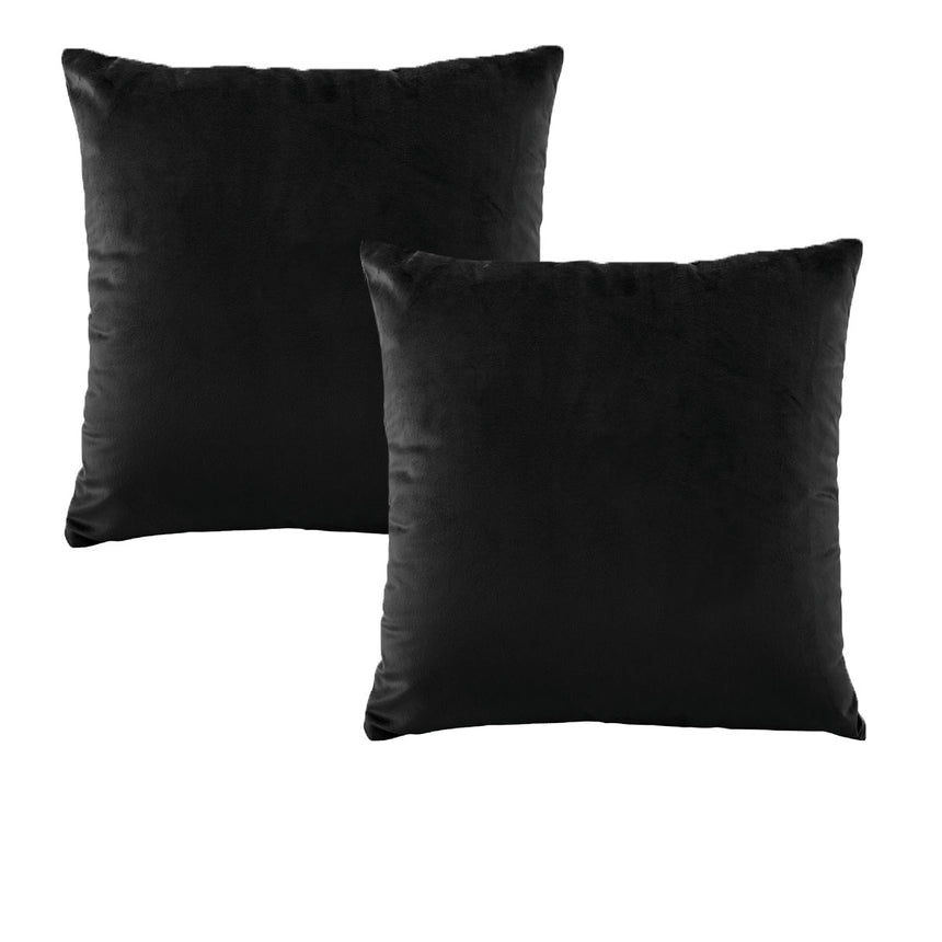 Bianca Pair of Vivid Coordinates European Pillowcases Black 65 x 65 cm