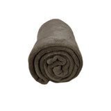 Solid Colour Soft Coral Fleece Throw Rug 127 x 152 cm Walnut