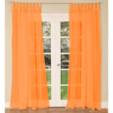 Pair of Sheer Mosquito Net Tab Top Curtains 150 x 240 cm Orange