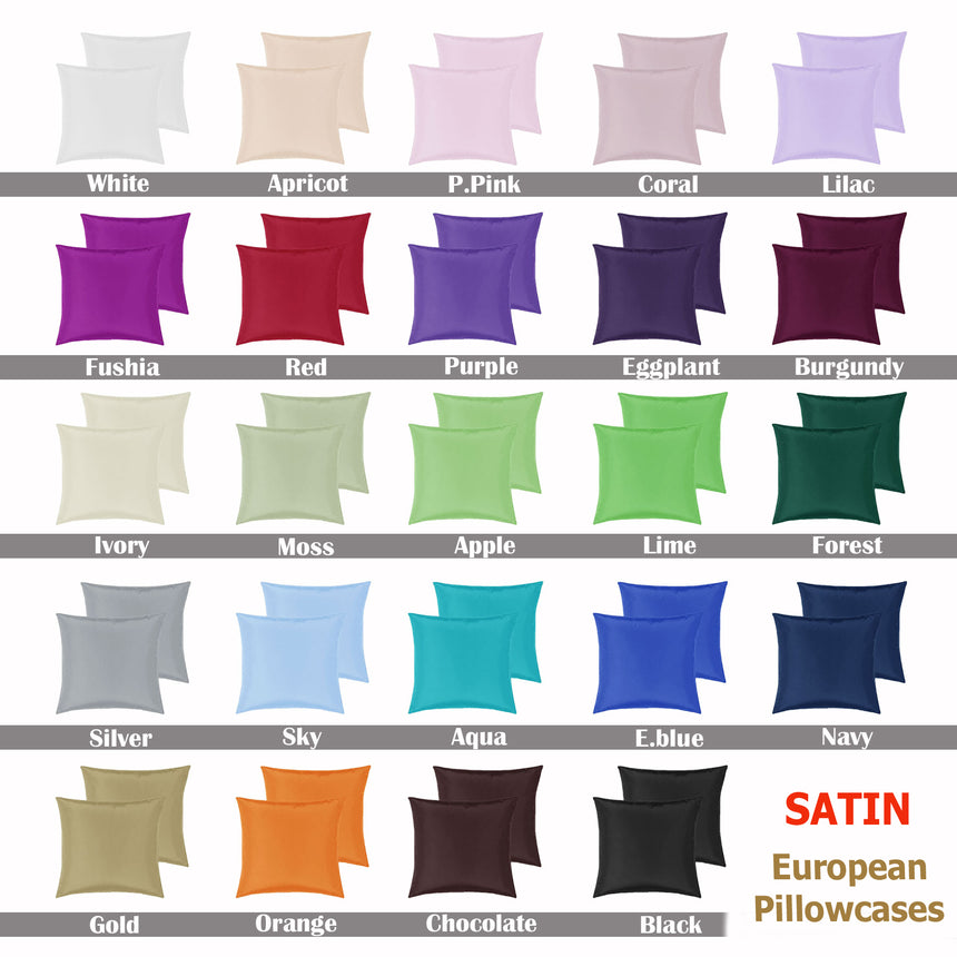 PepperMIll Satin European Pillowcases ( Pair ) LILAC