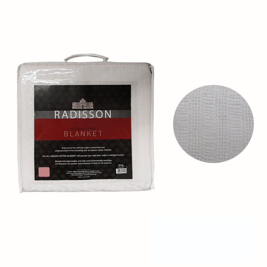 Radisson All Season Cotton Blanket White QUEEN