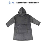 Accessorize Grey Super Soft Hooded Blanket Extra Large