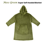 Accessorize Moss Green Super Soft Hooded Blanket Small/Medium