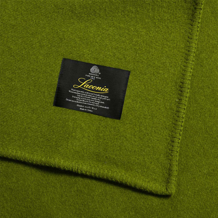 Laconia 400GSM Premium Australian Pure Wool Blanket Moss Green King