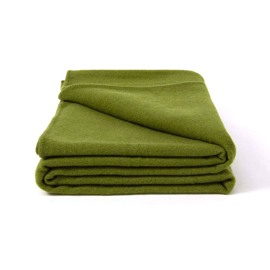 Laconia 400GSM Premium Australian Pure Wool Blanket Moss Green Single