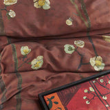 Bedding House Van Gogh Plum Blossoms Red Cotton Sateen Quilt Cover Set King