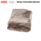 J Elliot Home 800GSM Luxury Winter Thick Mink Blanket Beige Queen