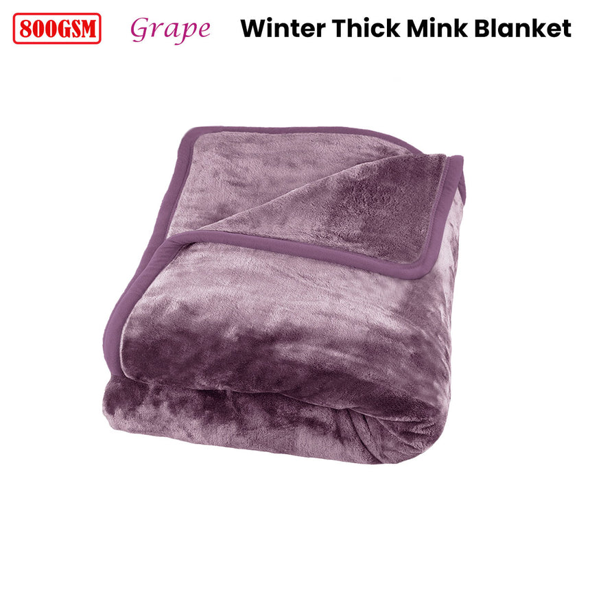 J Elliot Home 800GSM Luxury Winter Thick Mink Blanket Grape Queen