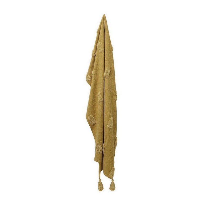 J Elliot Home Quinn 100% Cotton Textured Throw 130 x 160 cm Ochre & Jojoba