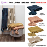 J Elliot Home Quinn 100% Cotton Textured Throw 130 x 160 cm Ochre & Jojoba