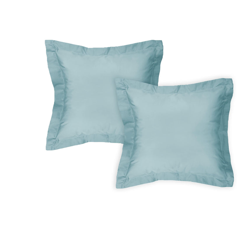 Algodon Pair of 300TC Cotton European Pillowcases Denim