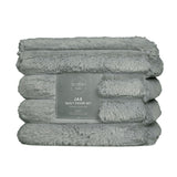 Ardor Jax Grey Chunky Faux Fur Quilt Cover Set King