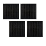 Set of 4 Square Broad Slat Bamboo Table Placemats 35 x 35cm Black