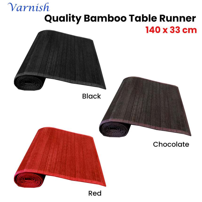 Varnish Bamboo Table Runner 140 x 33cm Red