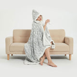 Ramesses Faux Fur Hooded Robe Grey