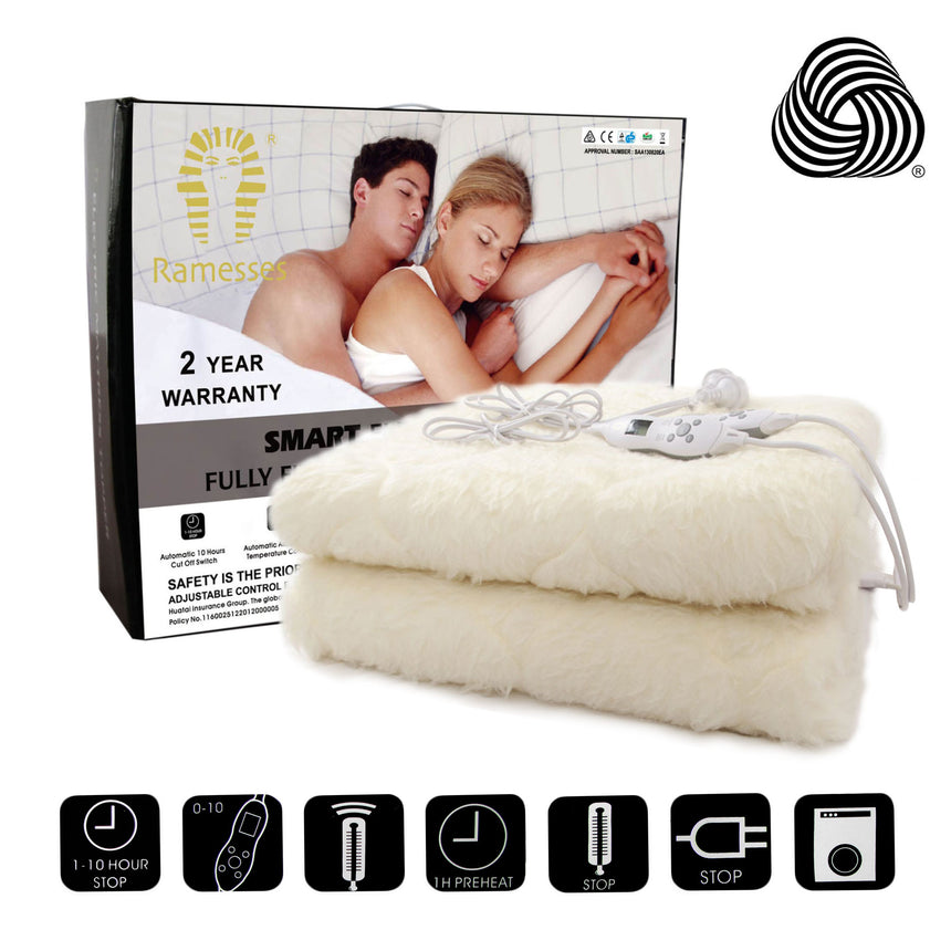 Ramesses Electric Blanket with Woollen Underlay Queen