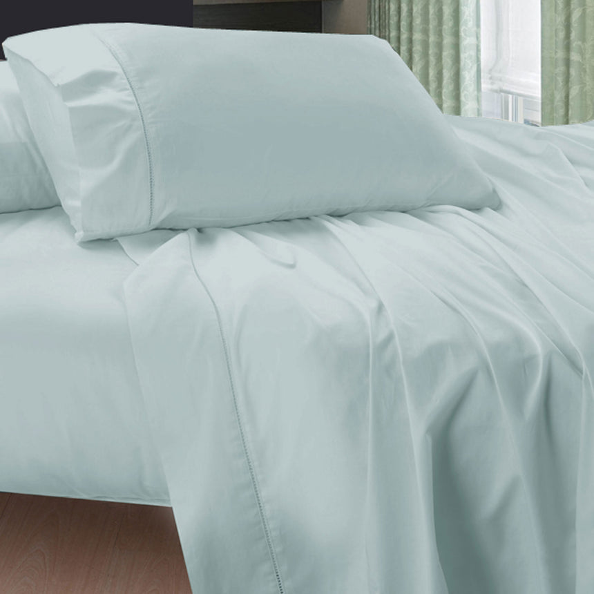 400TC Egyptian Cotton Sheet Set Ice Blue DOUBLE