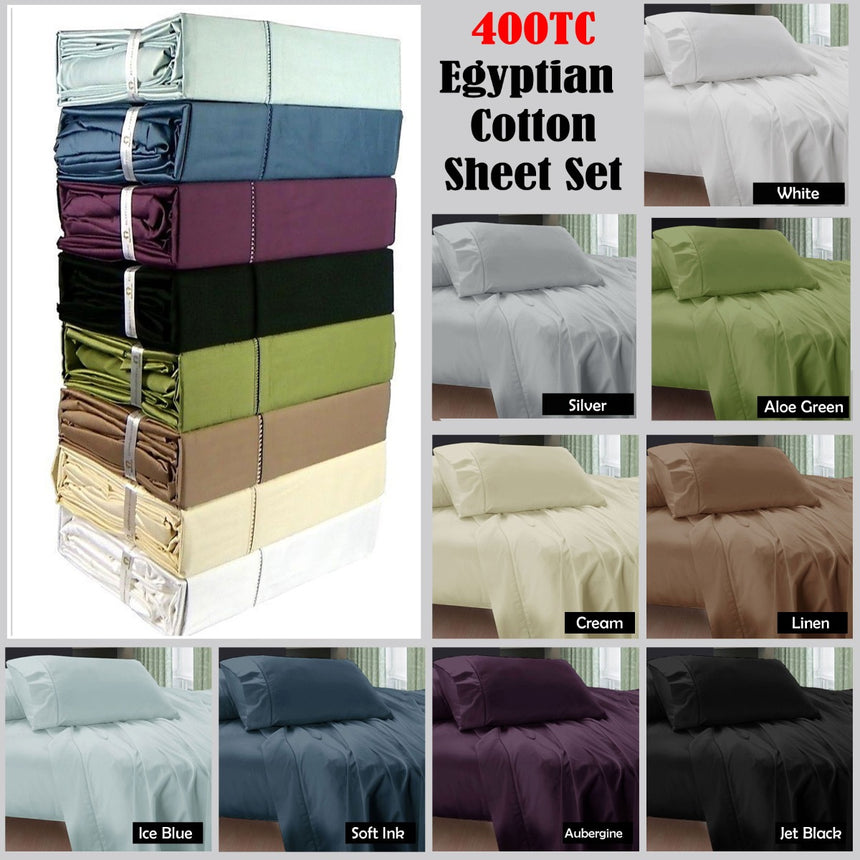 400TC Egyptian Cotton Sheet Set Jet Black KING