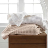 Logan and Mason White 100% Cotton Waffle Blanket Single/Double