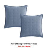 Platinum Collection Pair of Ascot Steel European Pillowcases 65 x 65cm