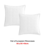 Platinum Collection Pair of Ascot White European Pillowcases 65 x 65cm