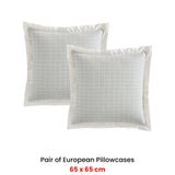 Private Collection Pair of Kingston Moss 100% Cotton Yarn Dyed Jacquard European Pillowcases 65 x 65cm