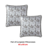 Davinci Pair of Trieste Silver European Pillowcases 65 x 65cm