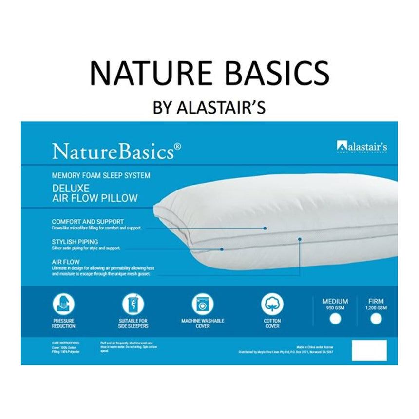 Alastairs Nature Basics Deluxe Air Flow Standard Pillow Firm 41 x 69cm