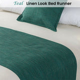 Jason Linen Look Teal Bed Runner King