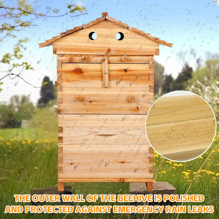 Wooden-Beekeeping-Beehive-House-+7PCS-Upgraded-Auto-Honey-Bee-comb-Hive-Frame