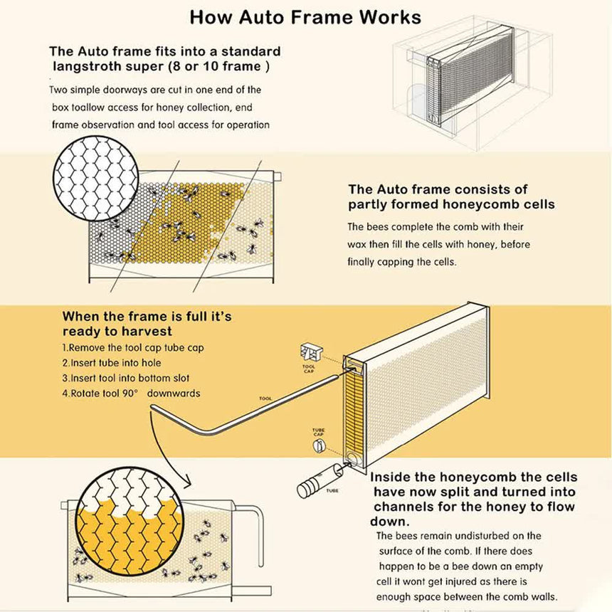 Wooden-Beekeeping-Beehive-House-+7PCS-Upgraded-Auto-Honey-Bee-comb-Hive-Frame