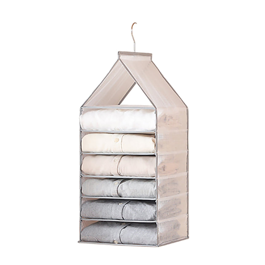 6-12 Large Grids Wardrobe Clothes Organizer Hanging Wardrobe Pants Storage Bag (6 Grids)