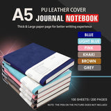 A5 200 Pages Fashion Glued PU Leather Cover Journal Travel Notebook Travellers Diary