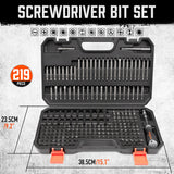 219-Piece Combination Security Bit Set Screw Driver Bit Tamper Proof Torx Box